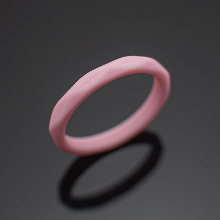 FREE Women Silicone Wedding Bands | 2 Rubber Ring Set | White/Pink