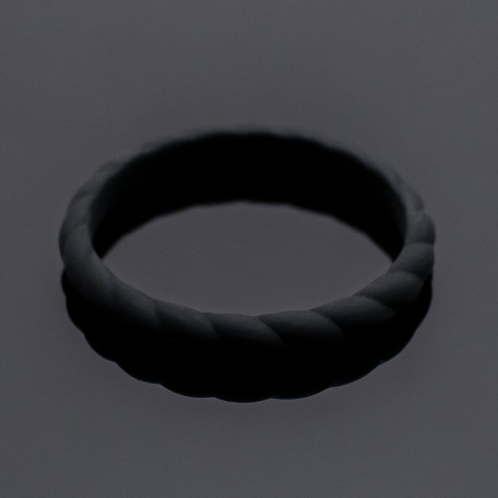 Women Silicone Wedding Bands | 3 Rubber Ring Set | White/Black/Plum Purple