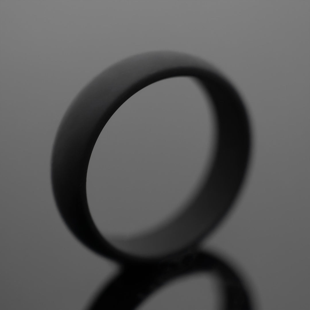 Black Onyx Silicone Wedding Band Set | 6mm/8mm Bands