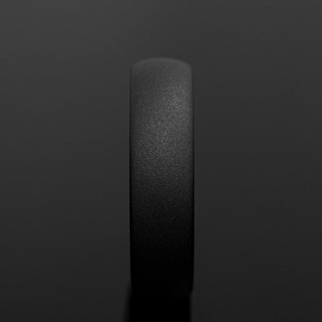 Black Sandblasted Wedding Ring - in 6mm Width