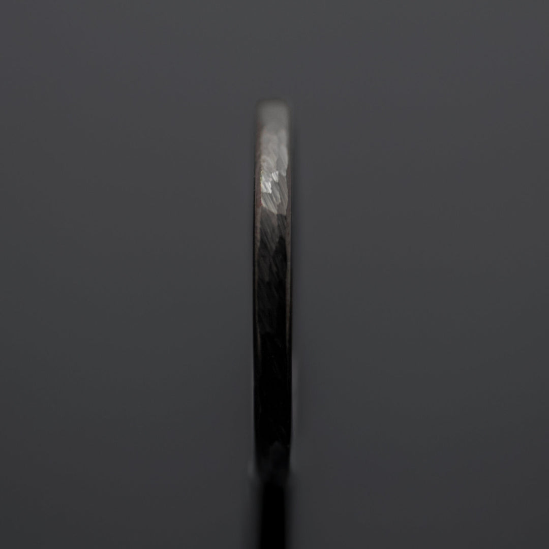 Hammered Gunmetal Tungsten Wedding Band - in 2mm Width