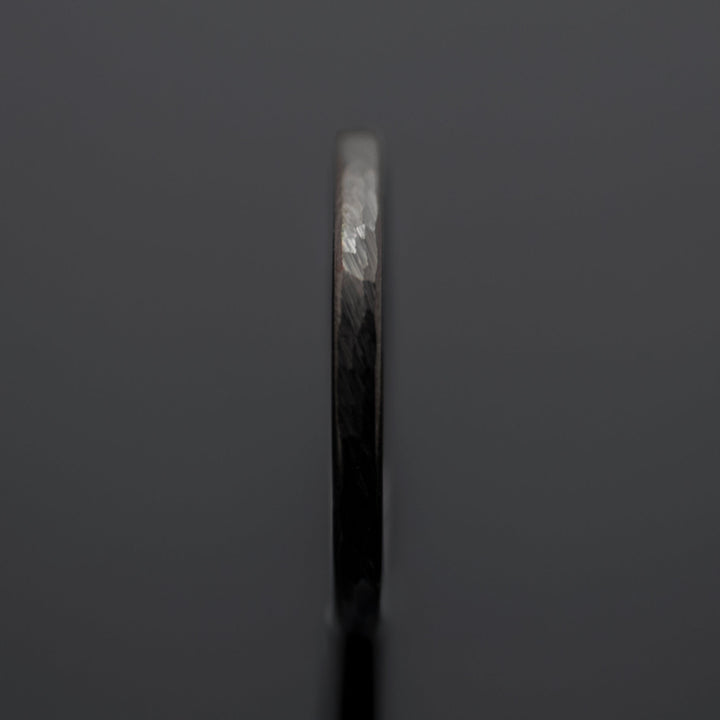 Hammered Gunmetal Tungsten Wedding Band - in 2mm Width