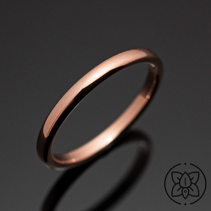 Polished Rose Gold* Tungsten Carbide Band - in 2mm Width