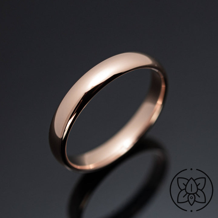 Polished Rose Gold* Tungsten Carbide Band - in 4mm Width