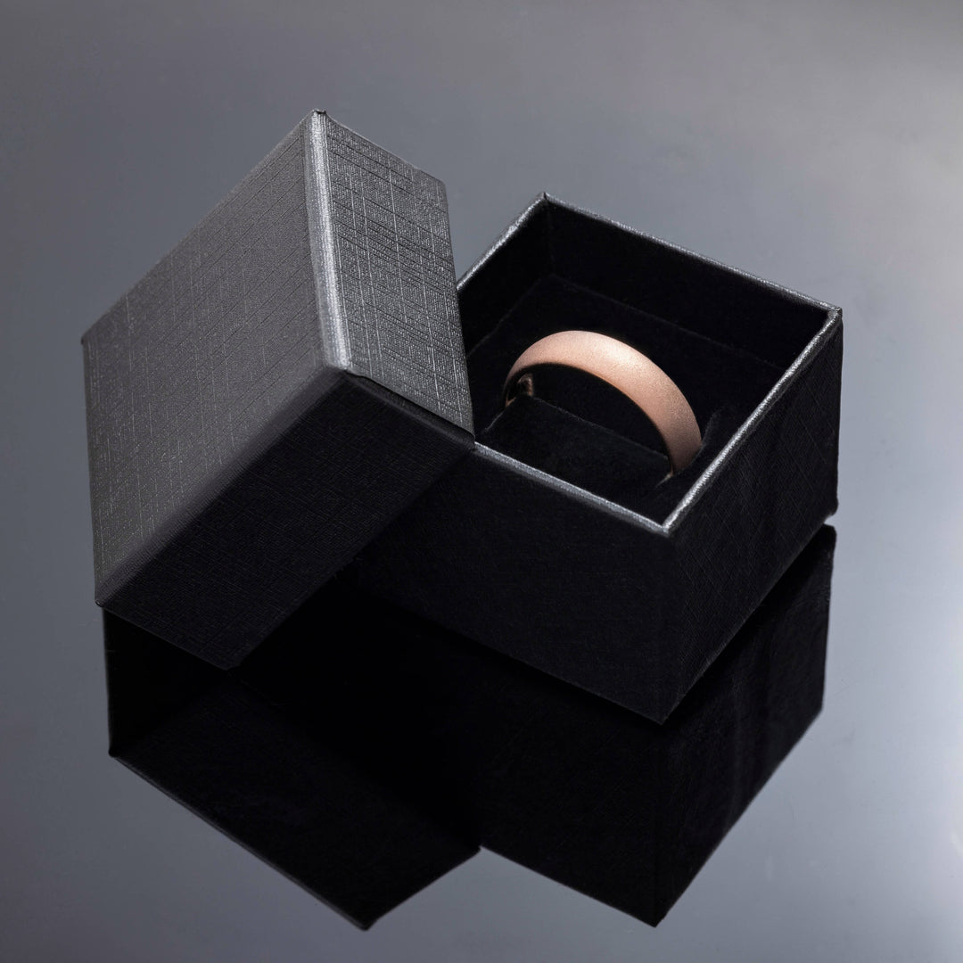 Rose Gold Sandblasted Tungsten Wedding Band Ring in 6mm Width