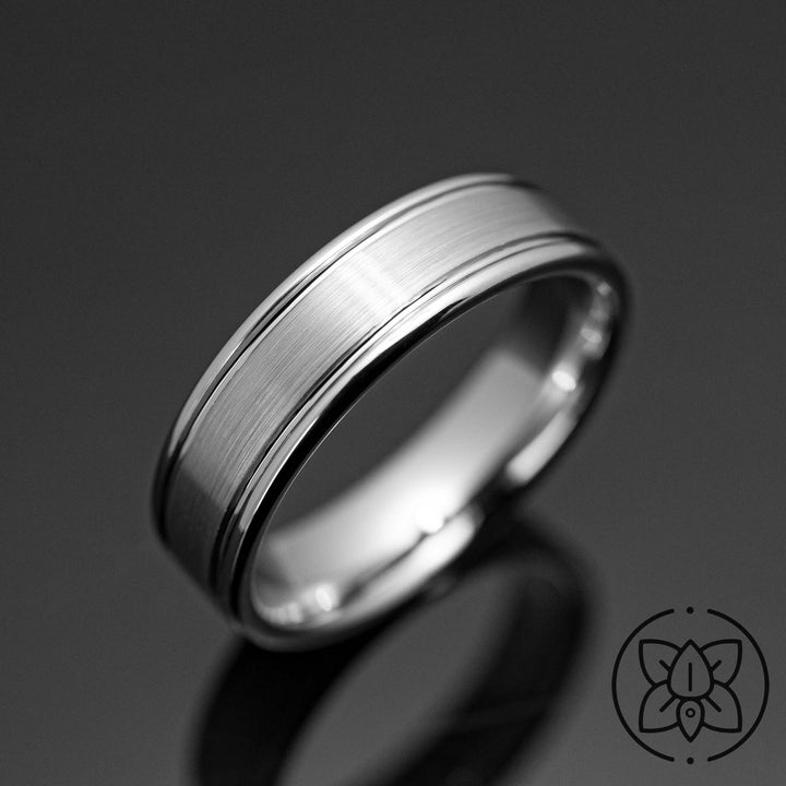 Silver Brushed Tungsten Wedding Ring - in 6mm Width