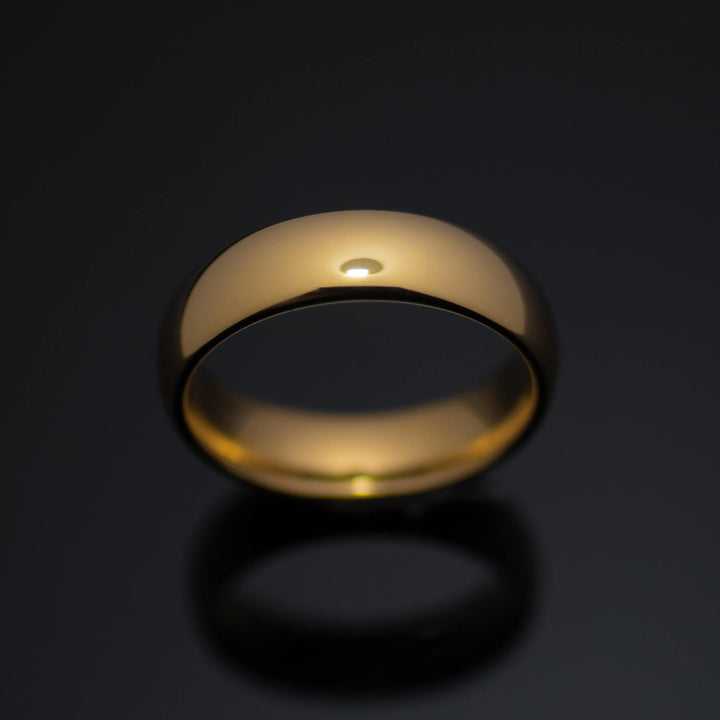 Polished Yellow Gold* Tungsten Carbide Unisex Band - in 6mm Width