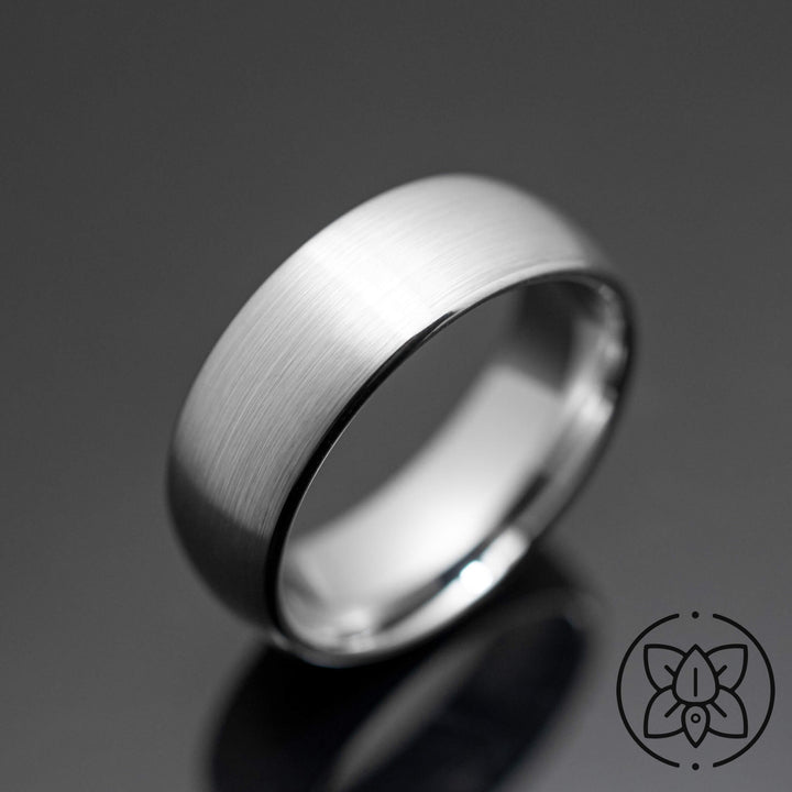 Silver Brushed Tungsten Wedding Ring - in 8mm Width