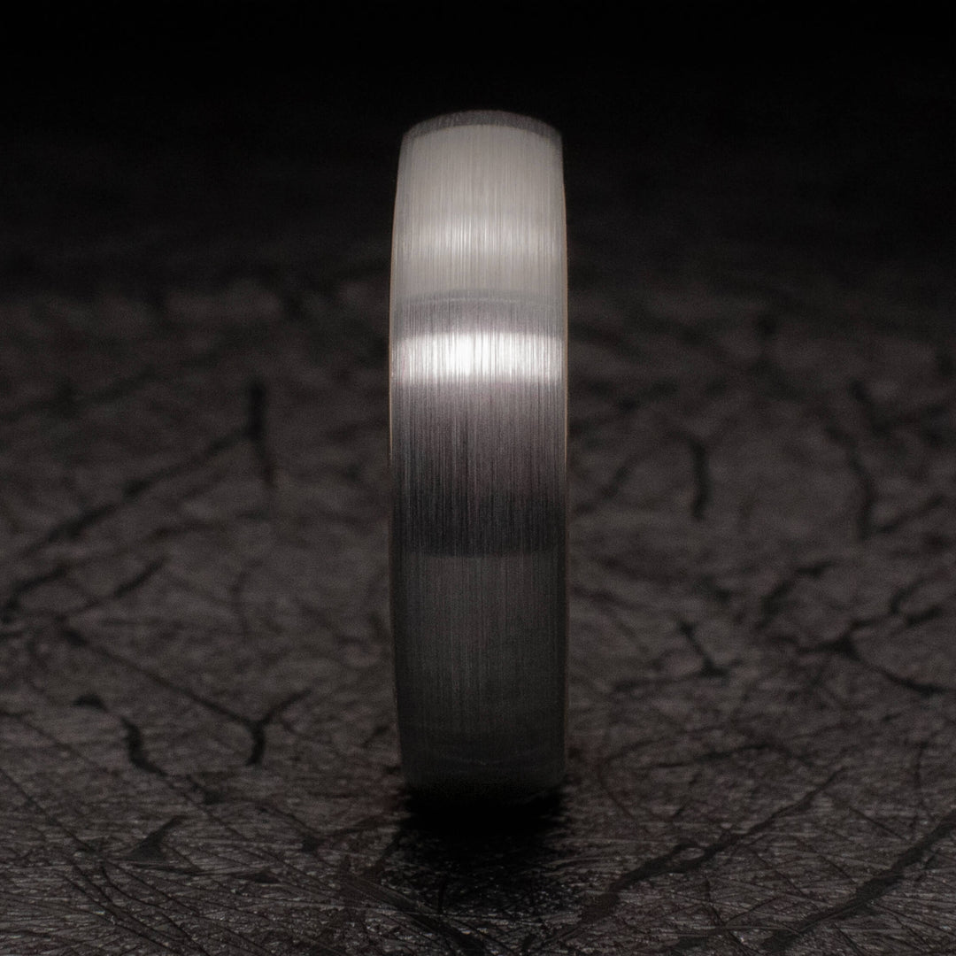 Silver Brushed Rose Gold Wedding Ring - in 6mm Unisex Ring