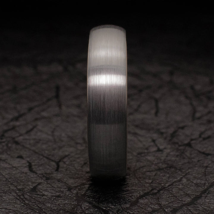Silver Brushed Rose Gold Wedding Ring - in 6mm Unisex Ring