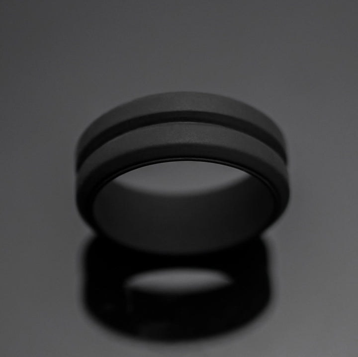 8mm Black Nightfall Silicone Wedding Band | Unisex Rubber Ring