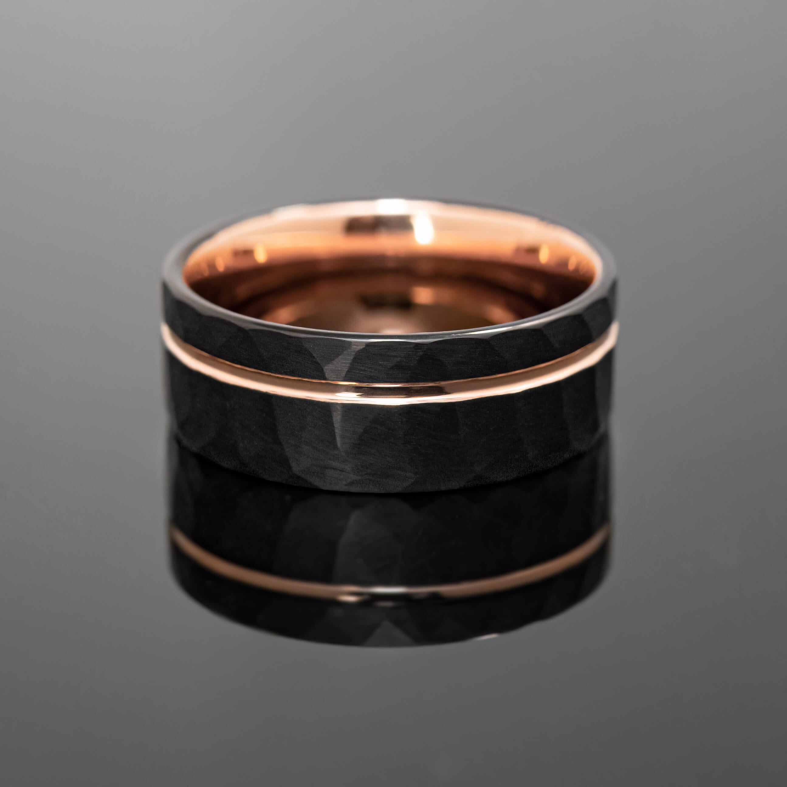 2mm/8mm Black Hammered Rose Gold hotsell Tungsten Wedding Band Set, Engagement Rings Obsidian-style