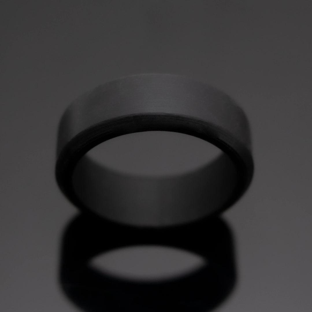 8mm Black Nocturne Silicone Wedding Band | Unisex Rubber Ring