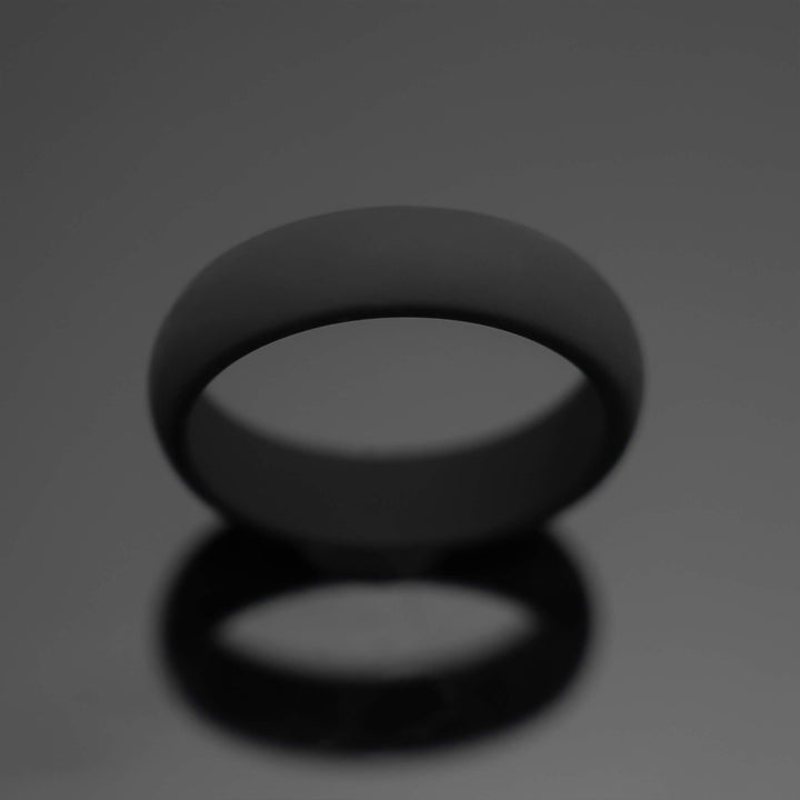 6mm Black Onyx Silicone Wedding Band | Unisex Rubber Ring