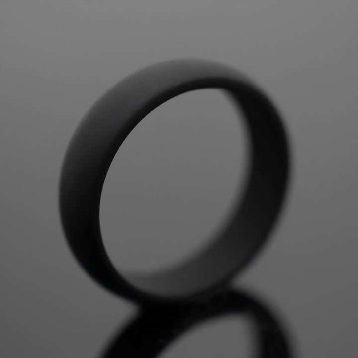 6mm Black Onyx Silicone Wedding Band | Unisex Rubber Ring