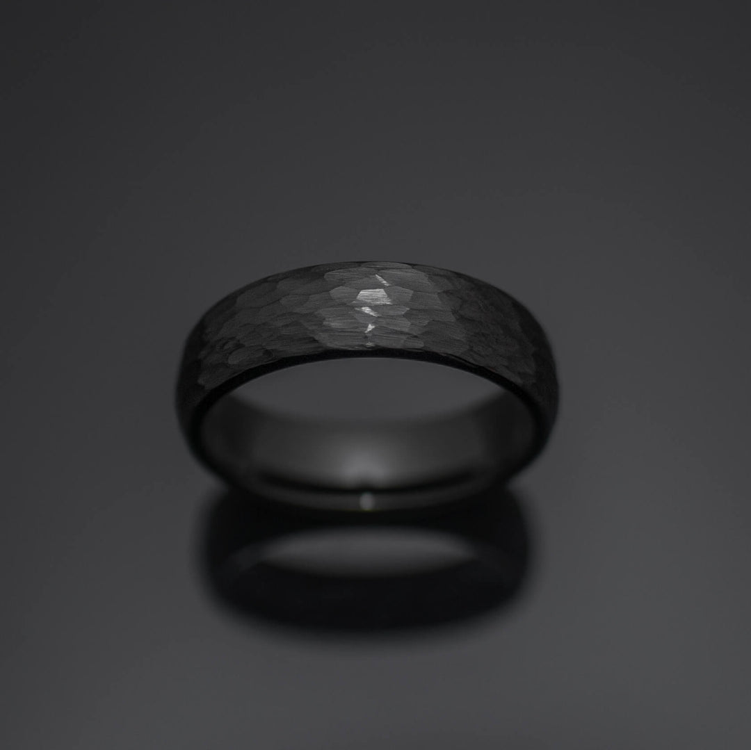 The Black Orchid | Hammered Tungsten - in 6mm Width