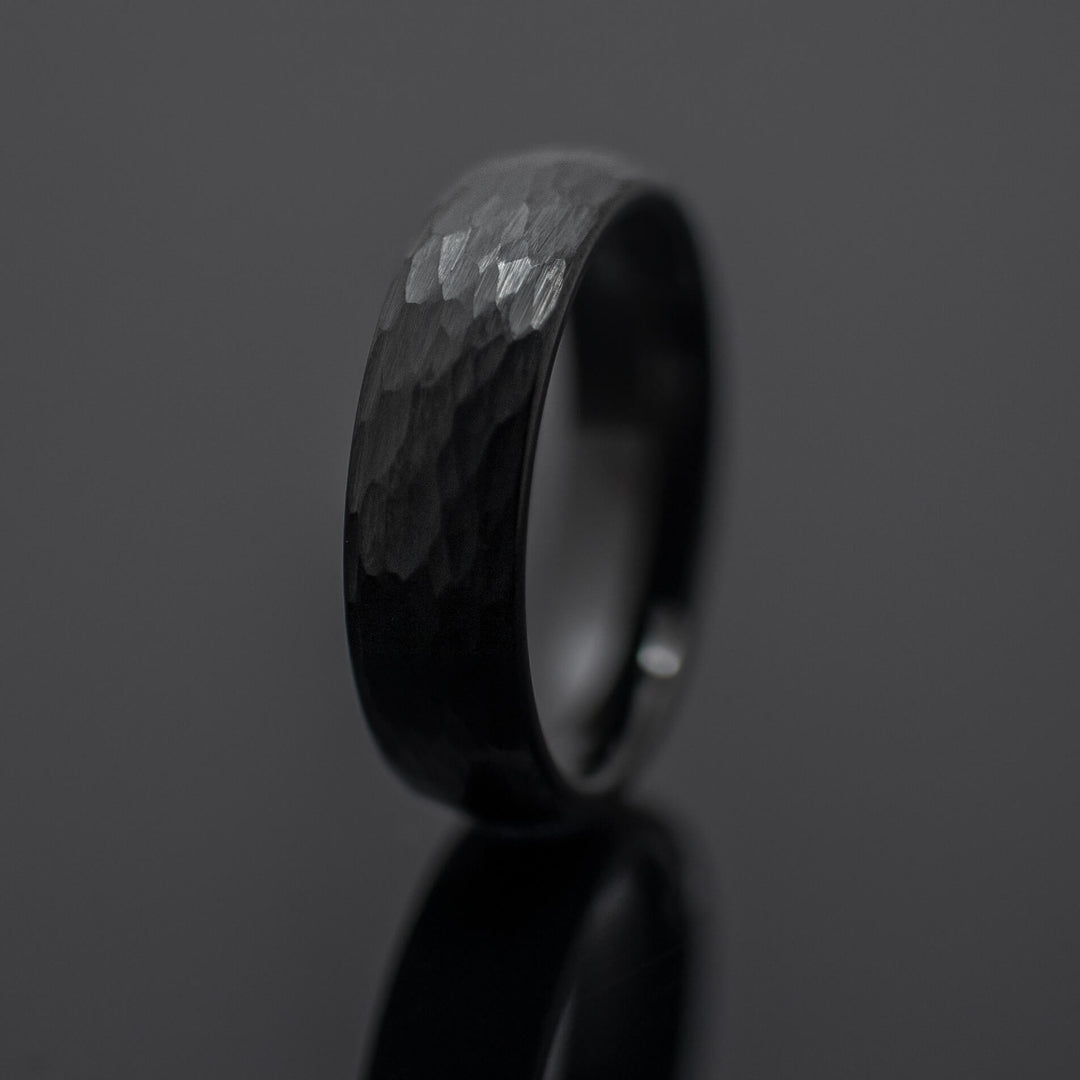 The Black Orchid | Hammered Tungsten - in 6mm Width