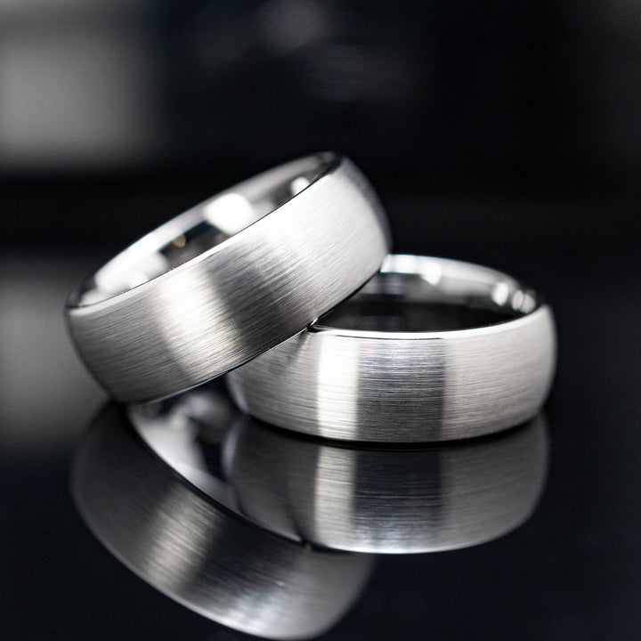Silver Brushed Tungsten Wedding Ring - in 8mm Width