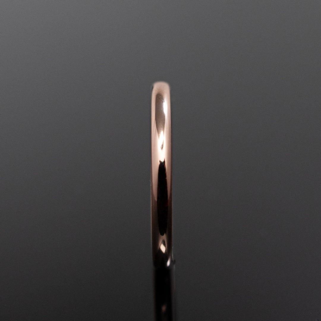 Polished Rose Gold* Tungsten Carbide Band - in 2mm Width