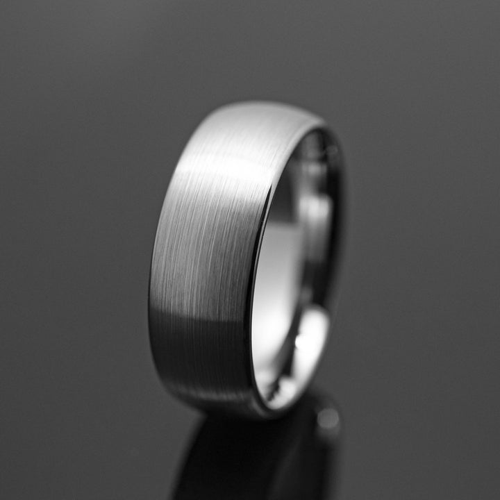 Silver Brushed Tungsten Wedding Ring - in 8mm Width