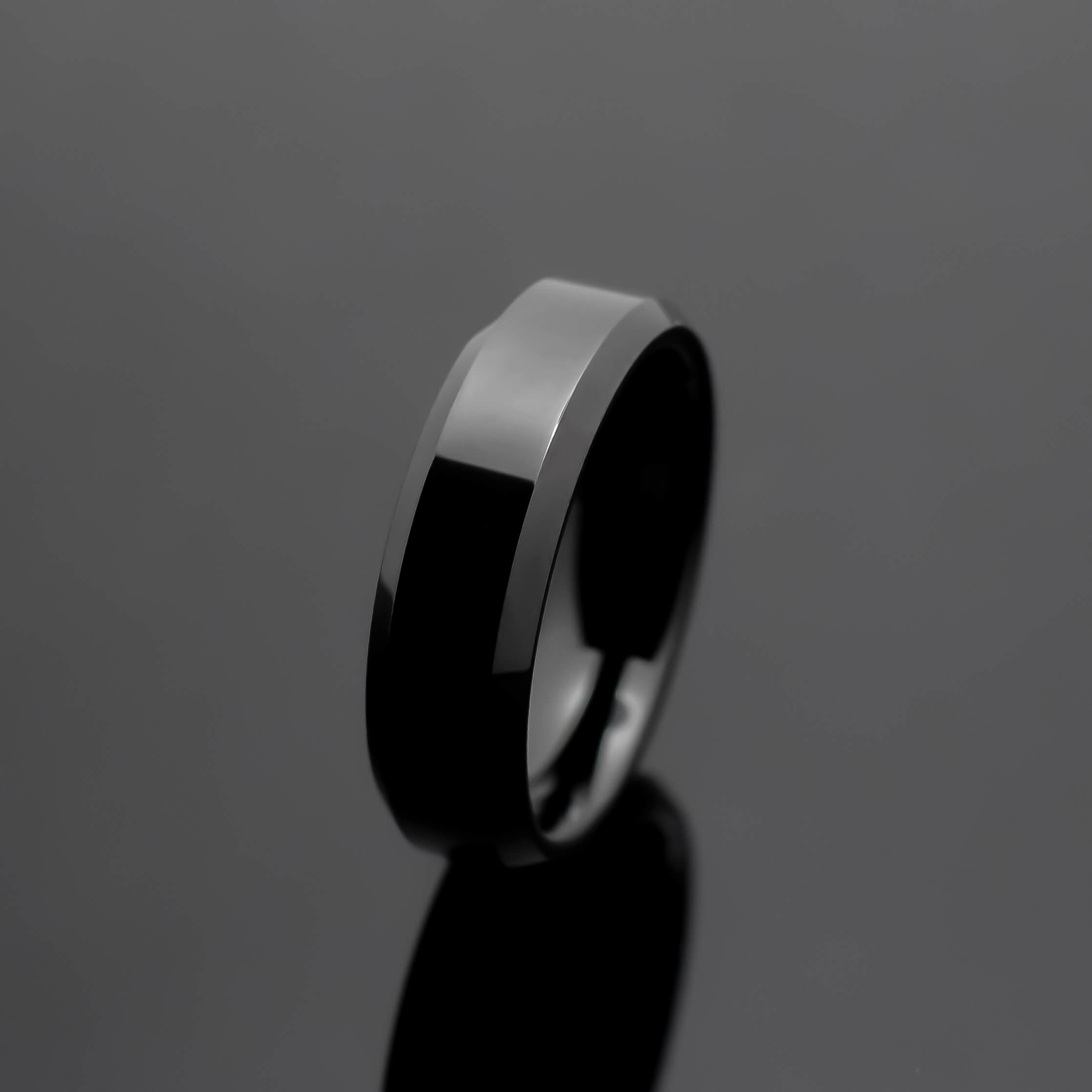 Mens wedding bands on sale obsidian