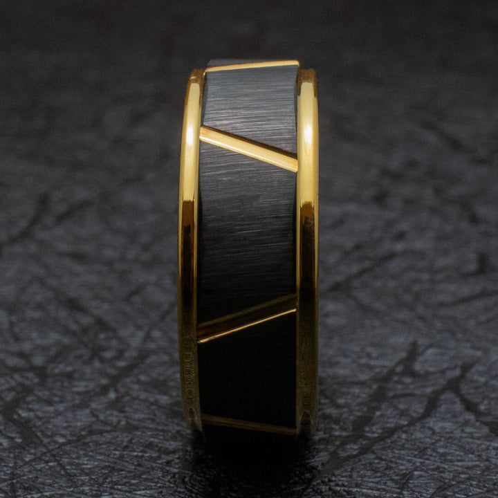 Black Gold Tungsten Wedding Ring - in 8mm Width
