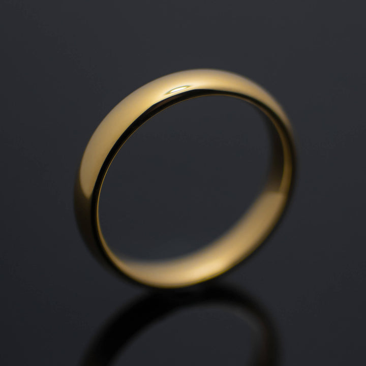 Polished Yellow Gold* Tungsten Carbide Unisex Band - in 4mm Width