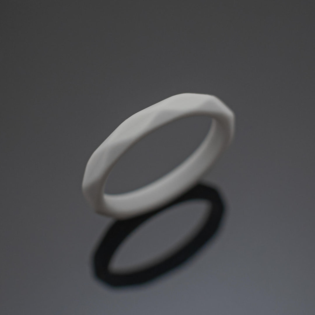 Women Silicone Wedding Bands | 3 Rubber Ring Set | White/Black/Light Gray