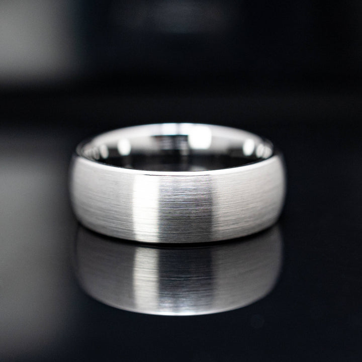 Silver Brushed Tungsten Wedding Ring - in 8mm Width