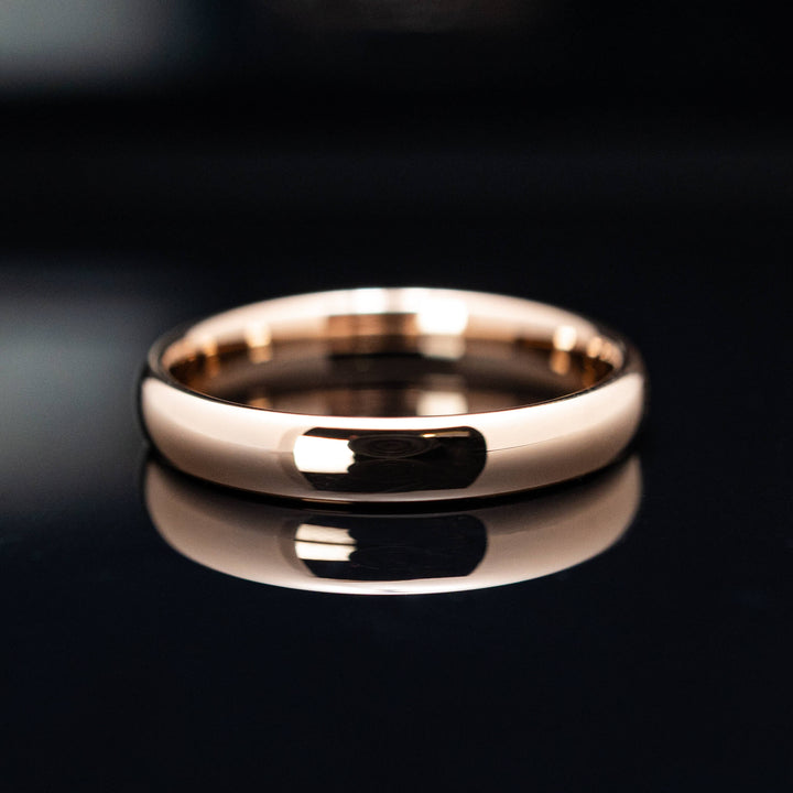 Polished Rose Gold* Tungsten Carbide Band - in 4mm Width