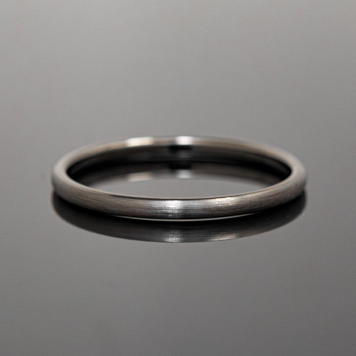 Gunmetal Brushed Obsidian Style Tungsten Wedding Ring - in 2mm Width