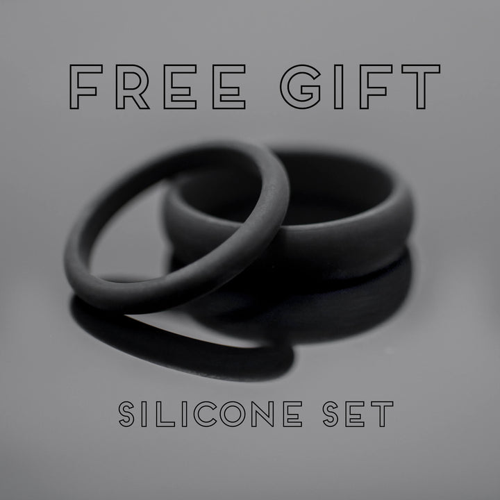 Black Rose Gold Hammered Obsidian-Style Wedding Band Set | His and Hers | 4mm/8mm Bands