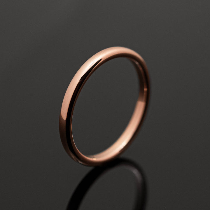 Polished Rose Gold* Tungsten Carbide Band - in 2mm Width