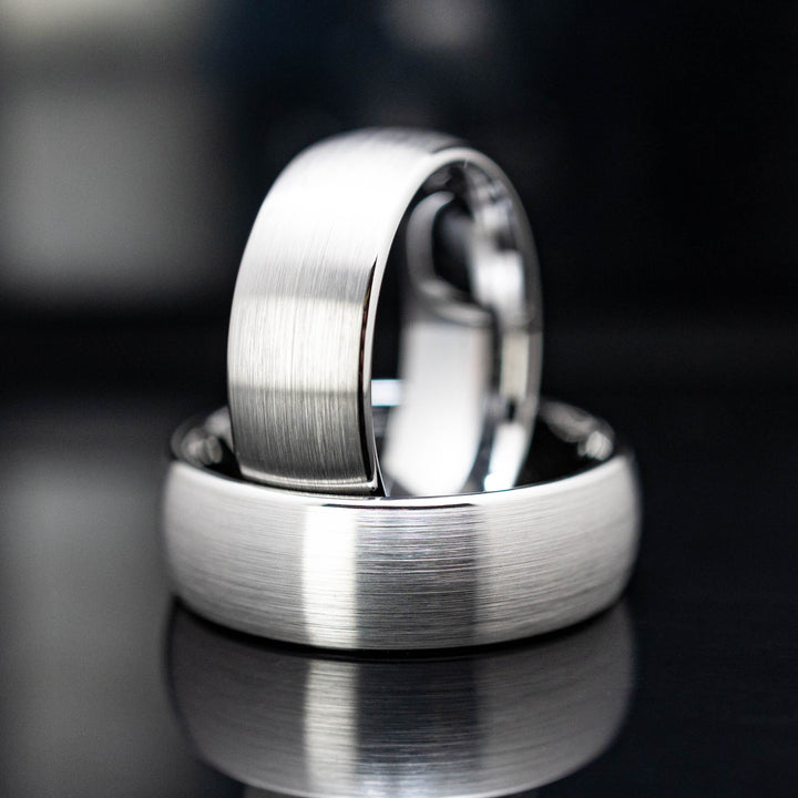 Silver Brushed Tungsten Wedding Ring - in 8mm Width