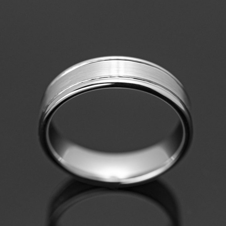 Silver Brushed Tungsten Wedding Ring - in 6mm Width