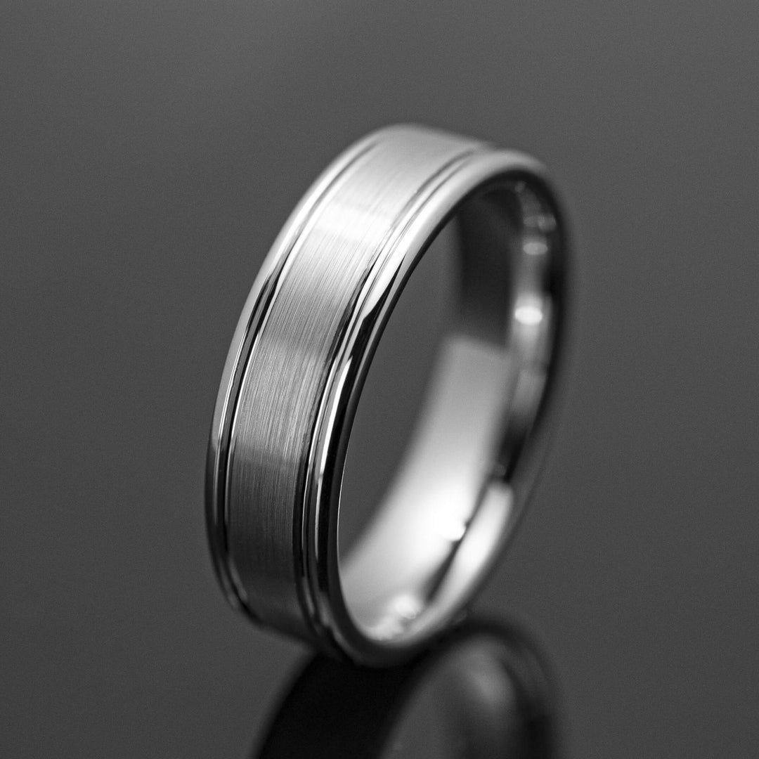 Silver Brushed Tungsten Wedding Ring - in 6mm Width
