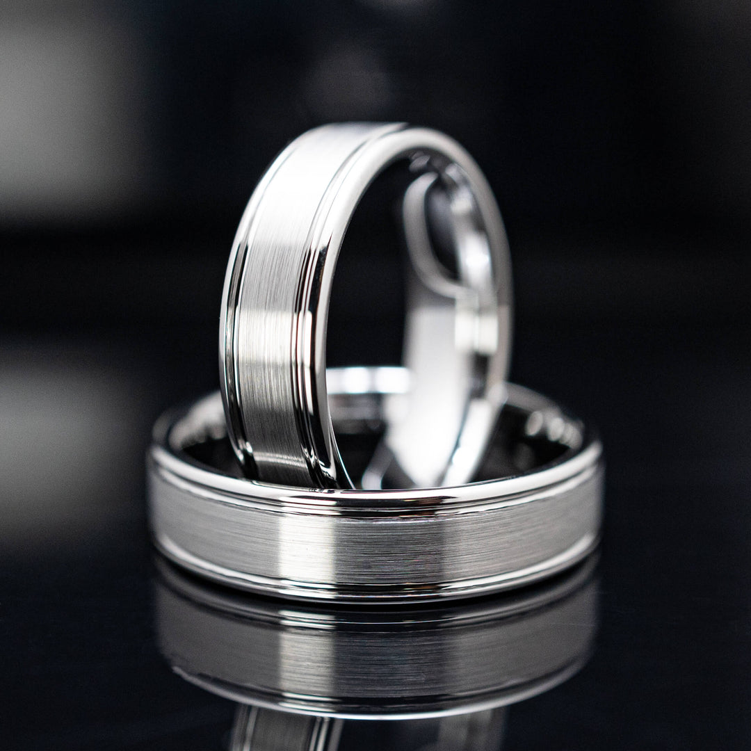 Silver Brushed Tungsten Wedding Ring - in 6mm Width