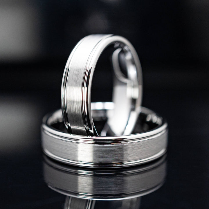 Silver Brushed Tungsten Wedding Ring - in 6mm Width