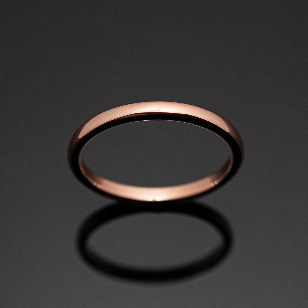 Polished Rose Gold* Tungsten Carbide Band - in 2mm Width