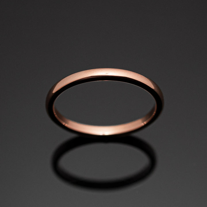 Polished Rose Gold* Tungsten Carbide Band - in 2mm Width