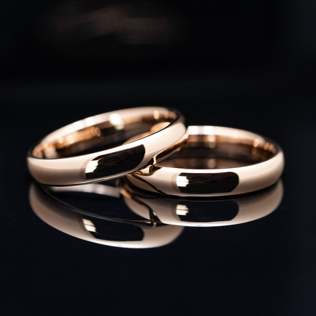 Polished Rose Gold* Tungsten Carbide Band - in 4mm Width