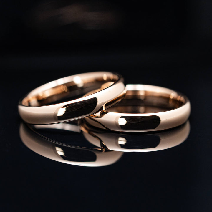 Polished Rose Gold* Tungsten Carbide Band - in 4mm Width