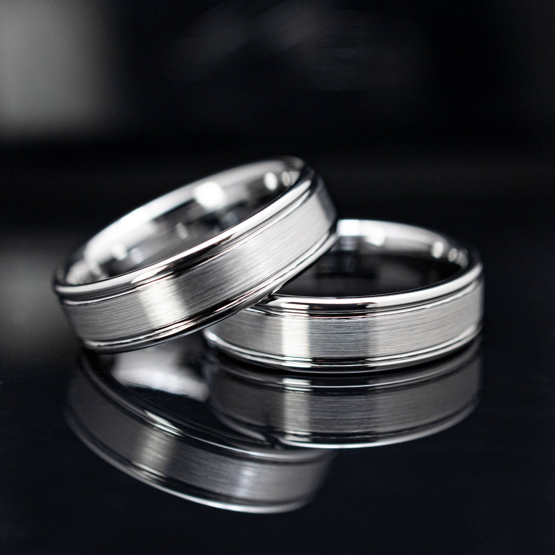 Silver Brushed Tungsten Wedding Ring - in 6mm Width