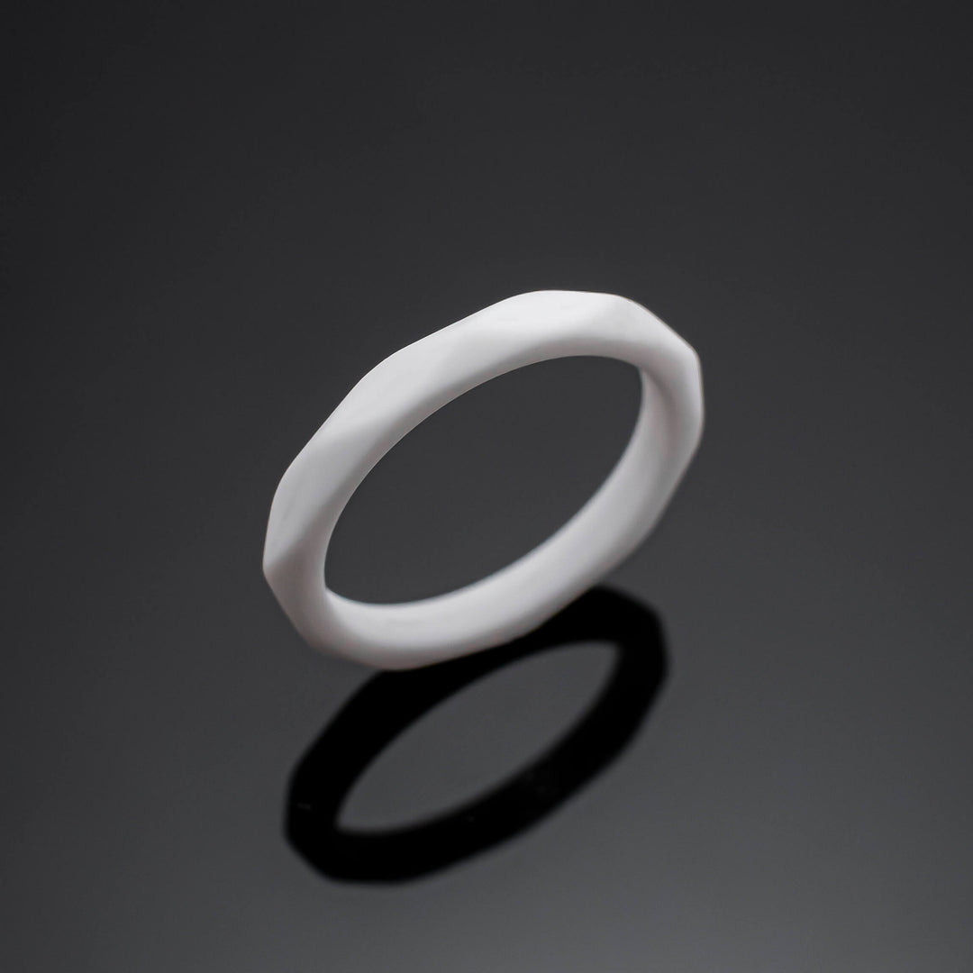 Women Silicone Wedding Bands | 3 Rubber Ring Set | White/Black/Fuchsia