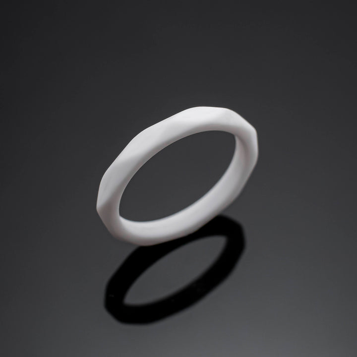 Women Silicone Wedding Bands | 3 Rubber Ring Set | White/Black/Pink